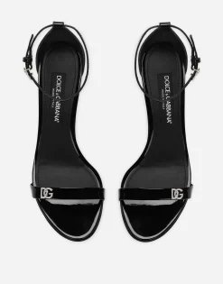 Patent leather sandals