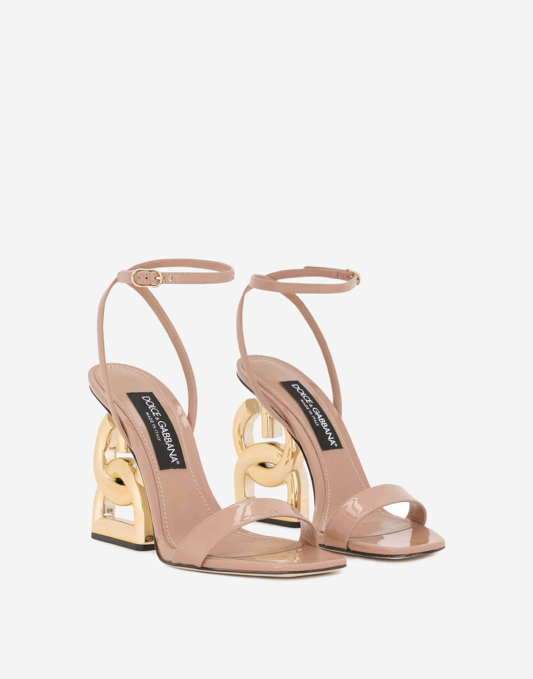 Patent leather sandals with 3.5 heel