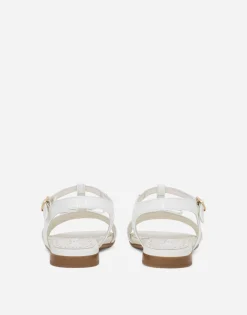 Patent leather sandals with metal DG logo