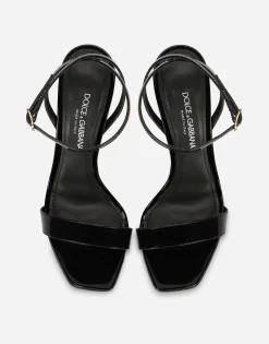 Patent leather sandals with 3.5 heel