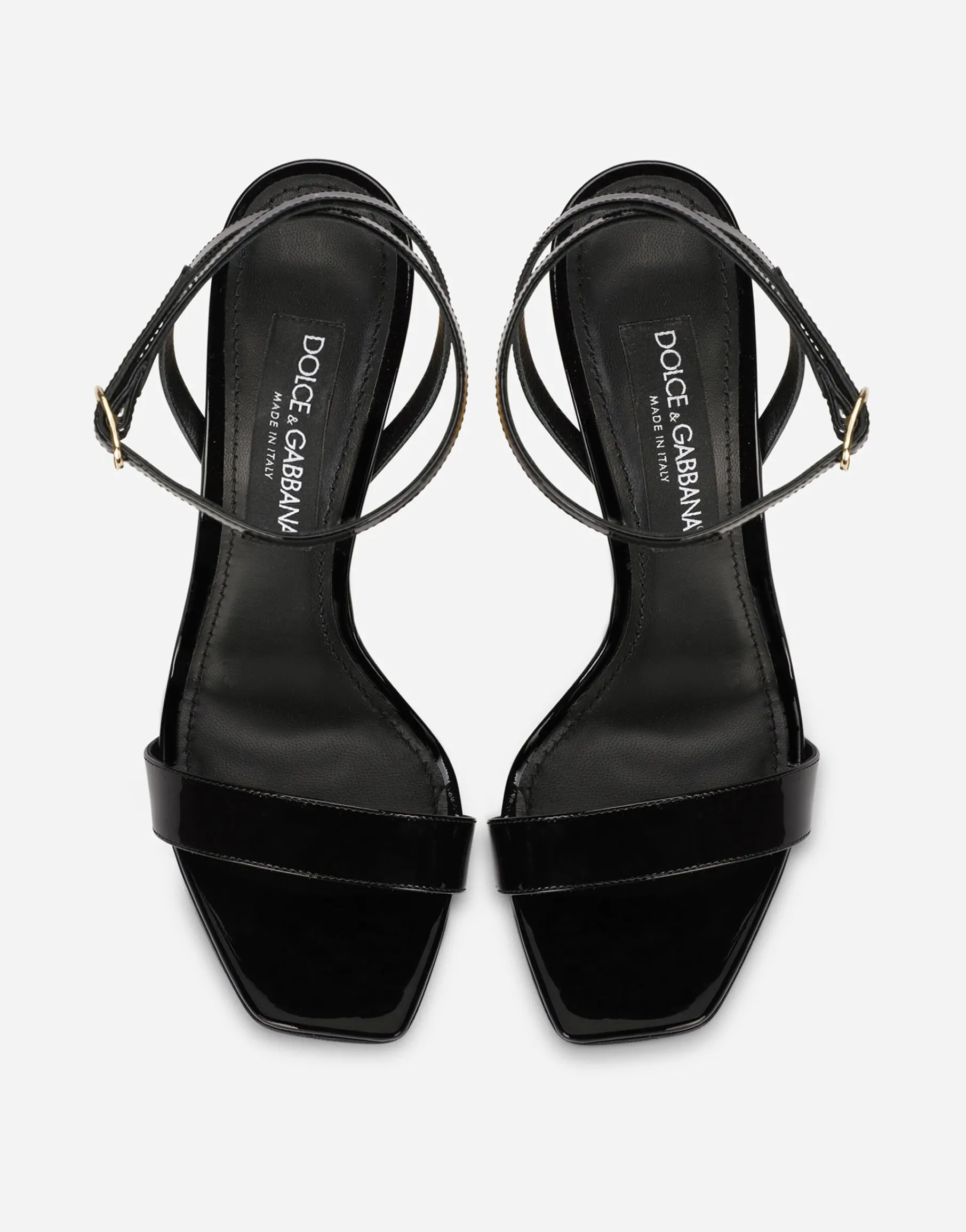 Patent leather sandals with 3.5 heel