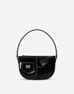 Patent leather shoulder bag