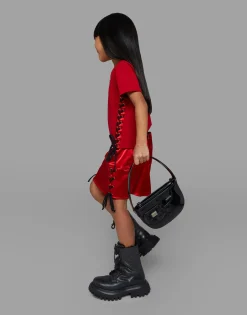 Patent leather shoulder bag