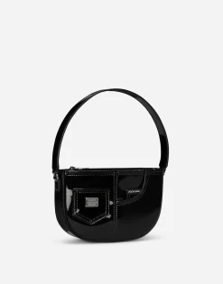 Patent leather shoulder bag