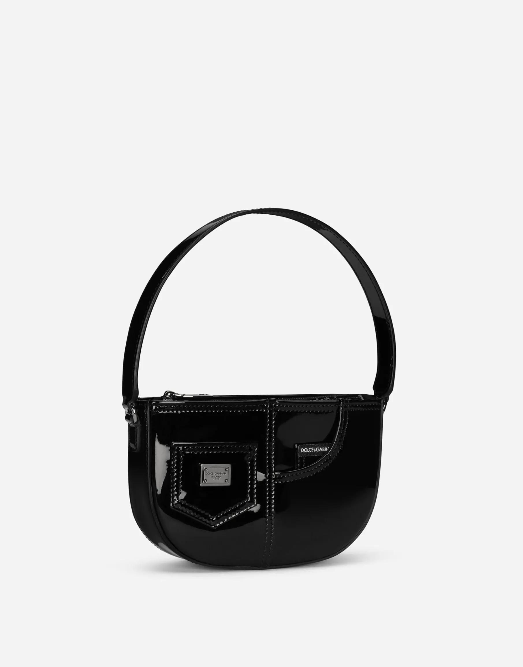 Patent leather shoulder bag