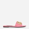 Patent leather sliders with DG logo