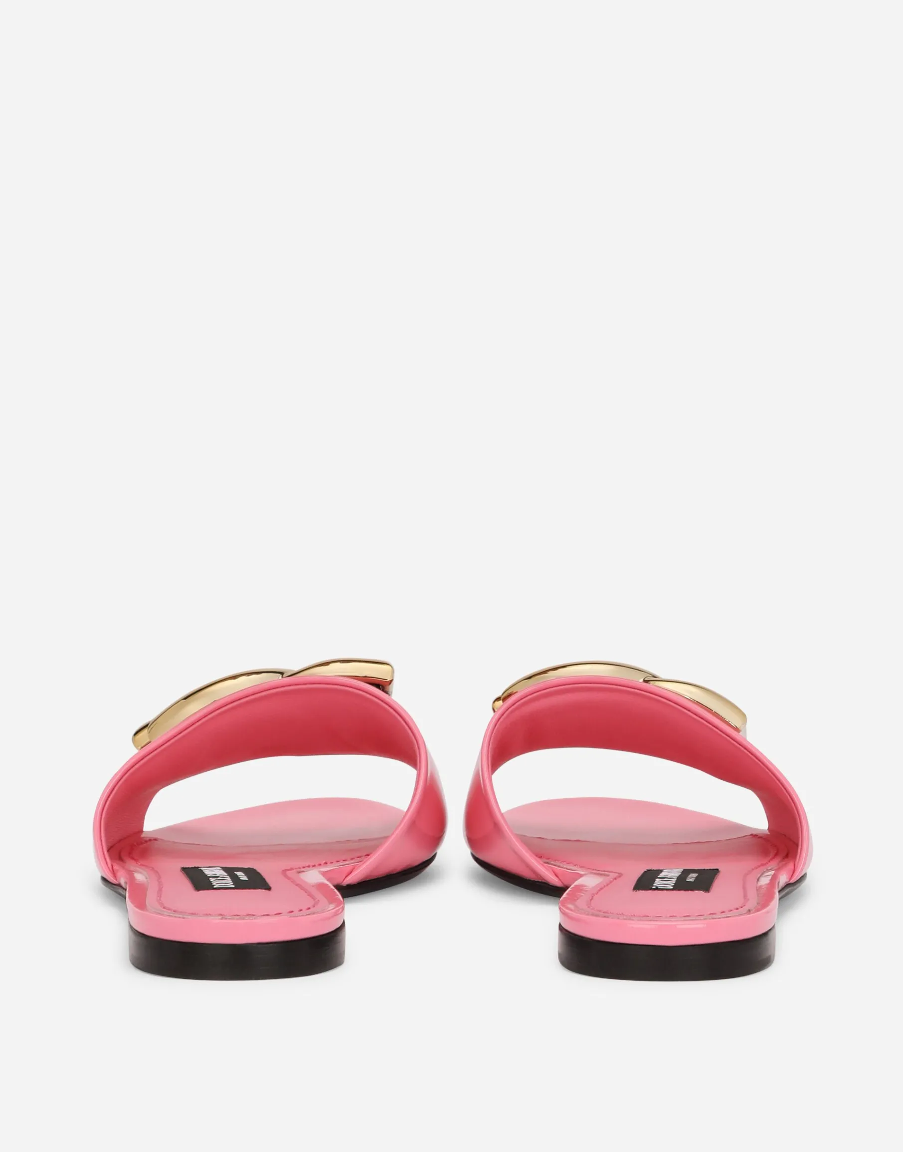 Patent leather sliders with DG logo