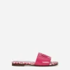 Patent leather slides with DG logo