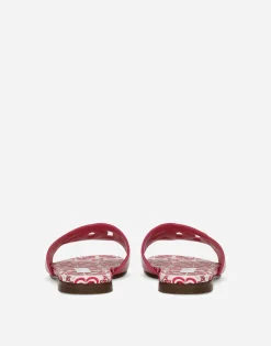 Patent leather slides with DG logo
