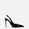Patent leather slingbacks
