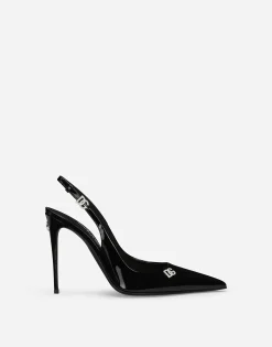 Patent leather slingbacks
