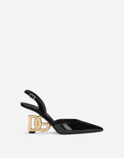 Patent leather slingbacks