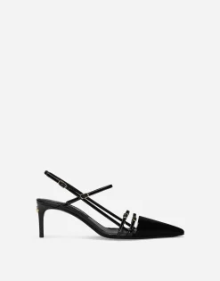 Patent leather slingbacks