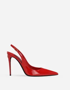 Patent leather slingbacks