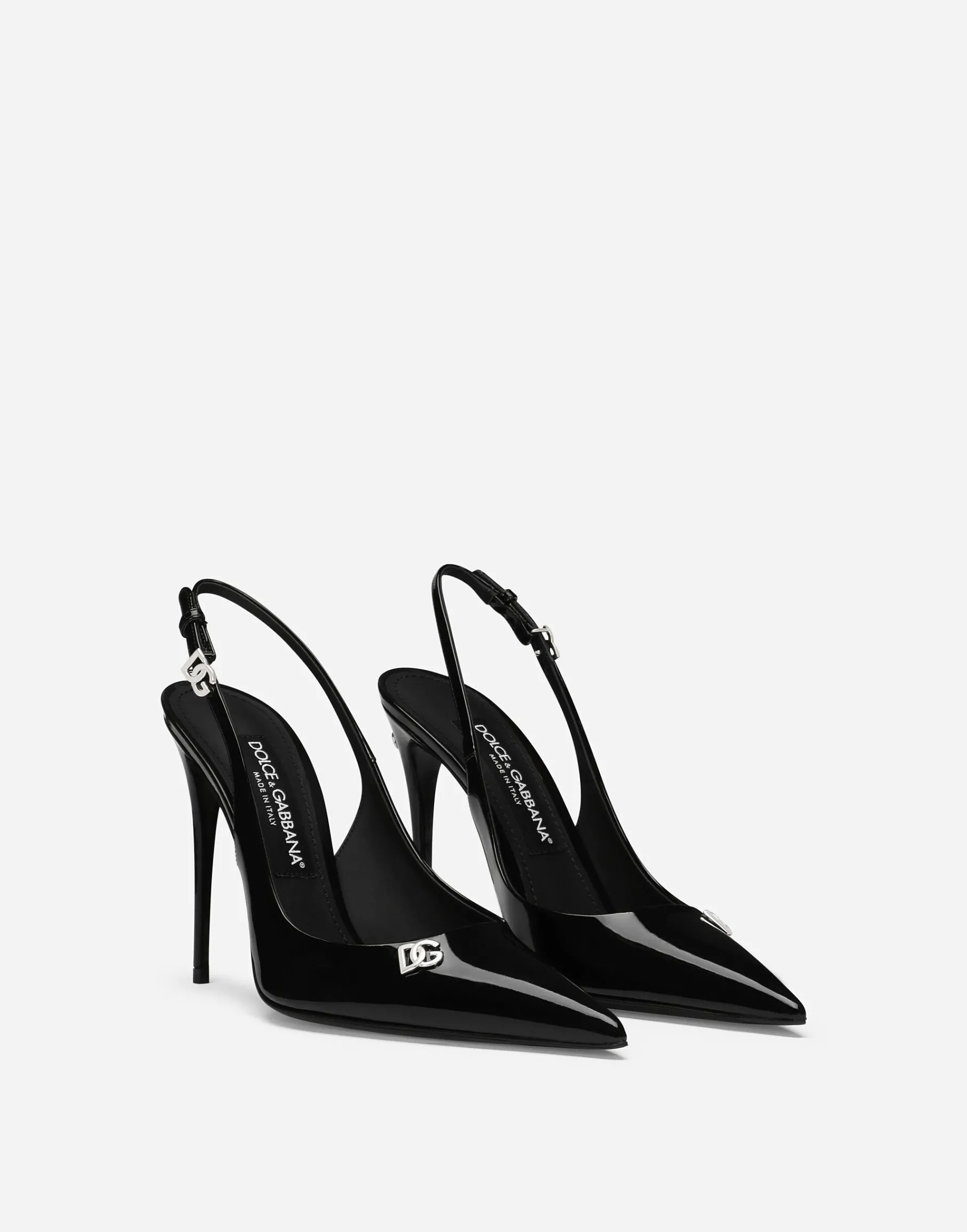 Patent leather slingbacks