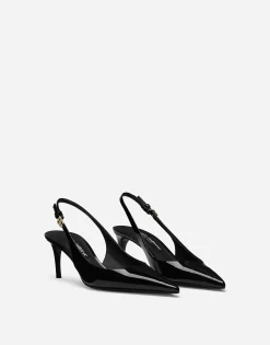 Patent leather slingbacks
