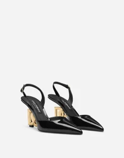 Patent leather slingbacks