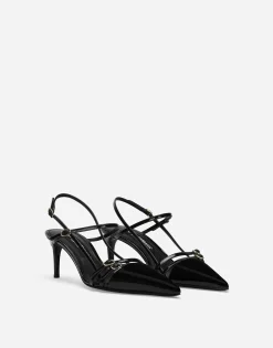Patent leather slingbacks