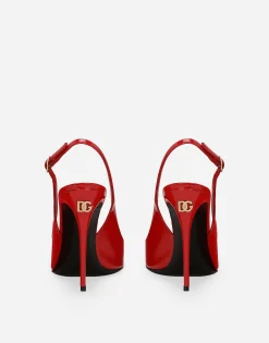 Patent leather slingbacks