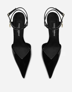 Patent leather slingbacks