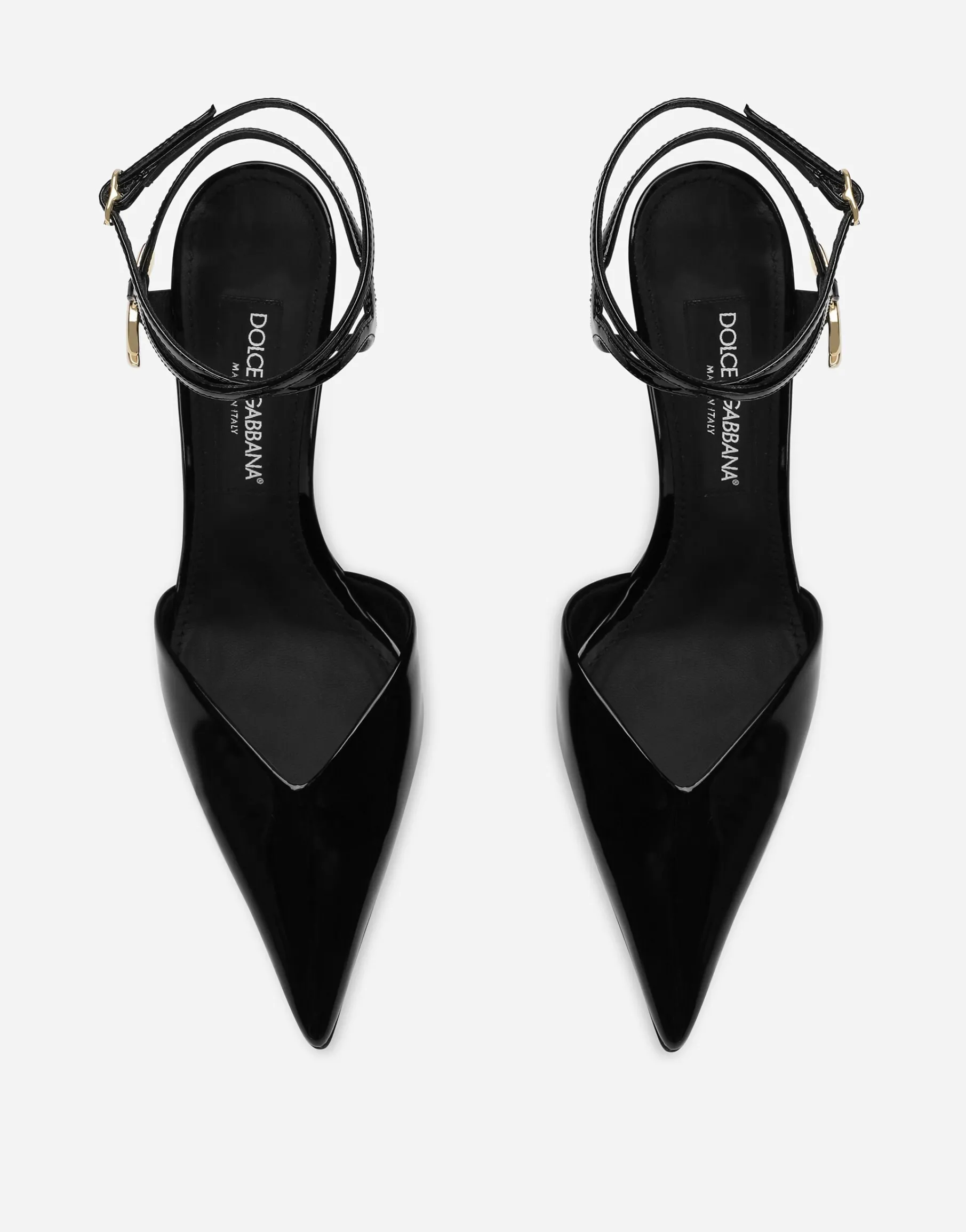 Patent leather slingbacks