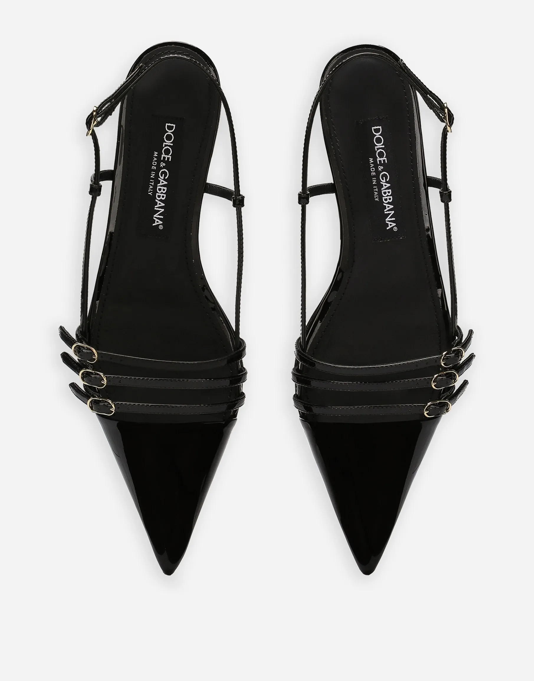 Patent leather slingbacks