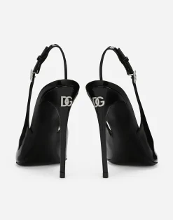 Patent leather slingbacks