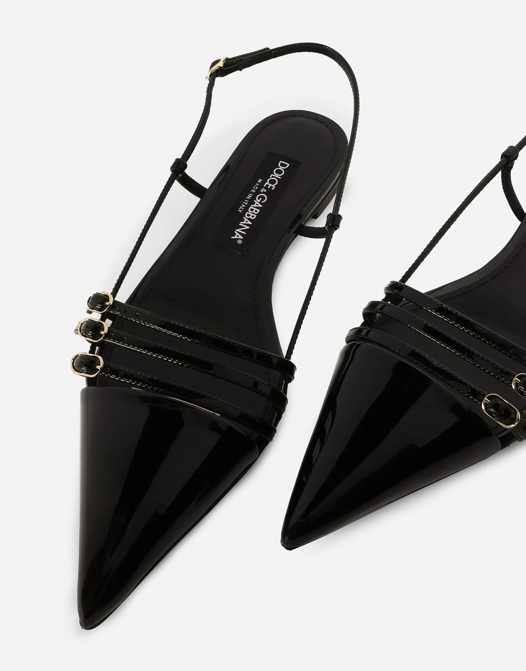 Patent leather slingbacks