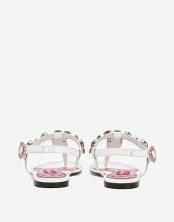 Patent leather thong sandals