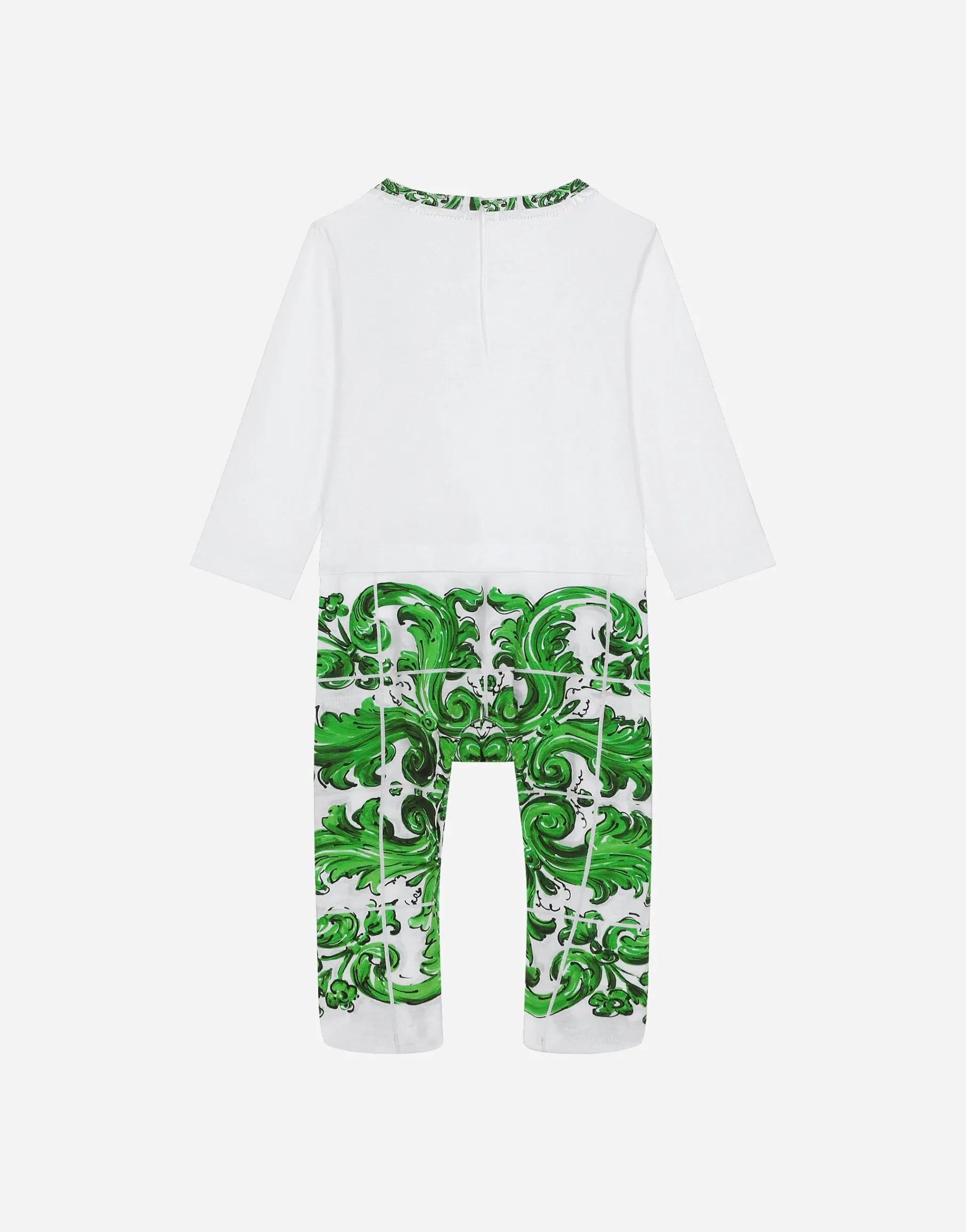 3-piece gift set in green majolica-print jersey