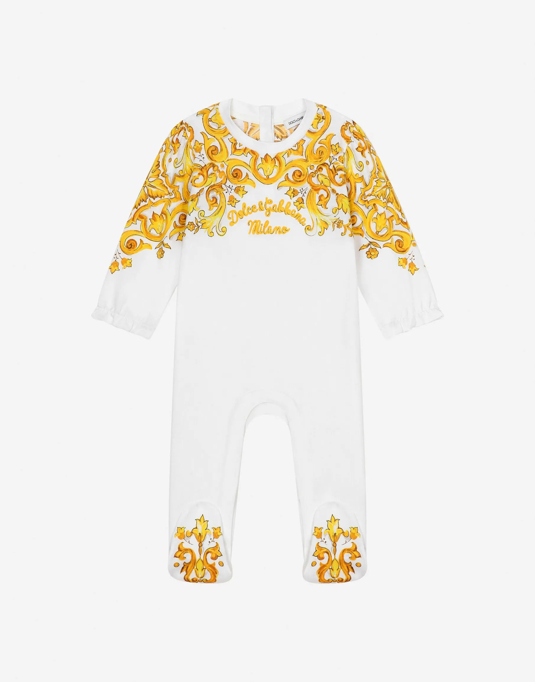 3-piece gift set in yellow majolica-print jersey