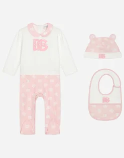 3-piece jersey gift set with all-over logo print
