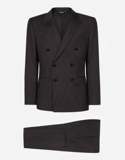 Pinstripe double-breasted Martini-fit suit