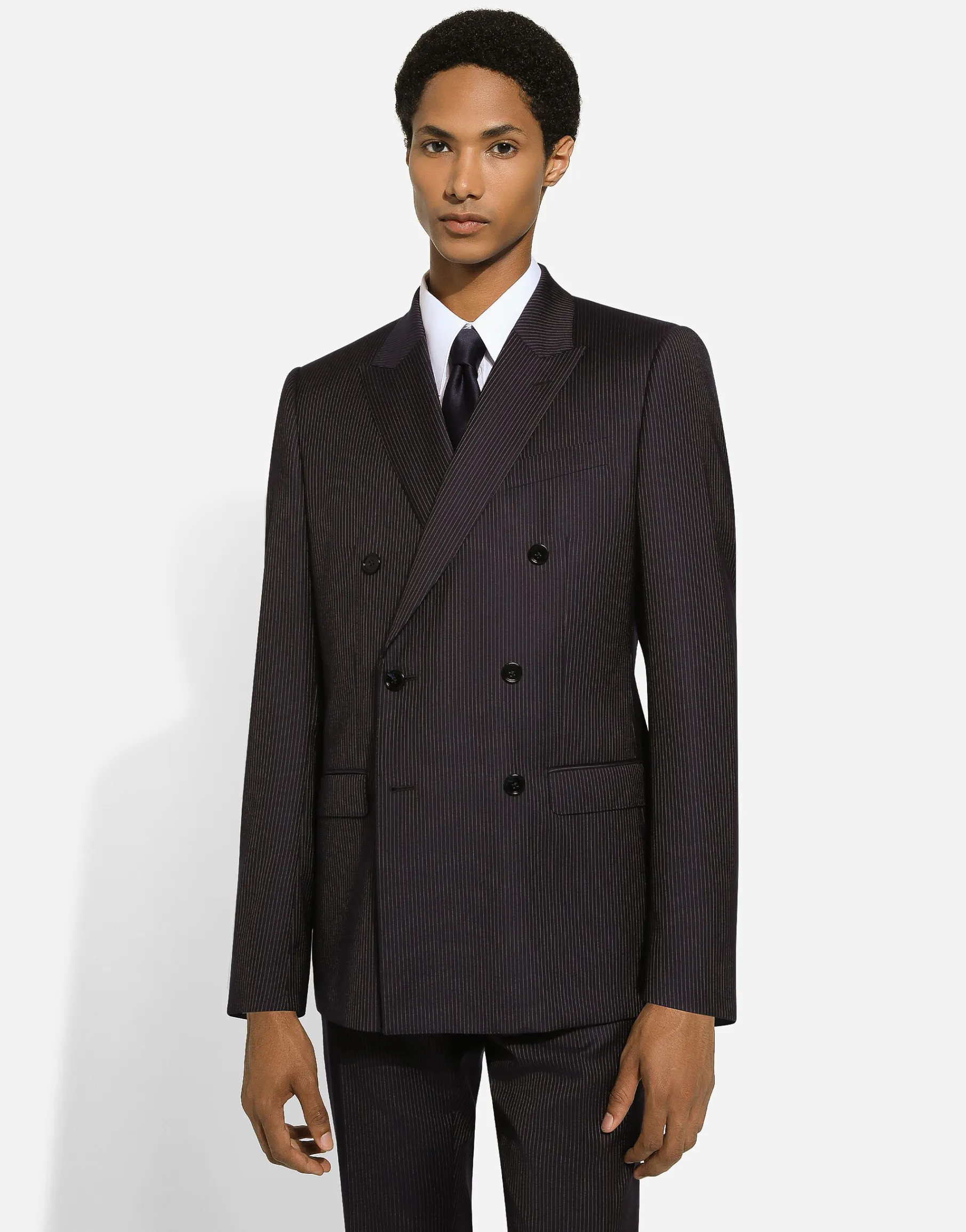 Pinstripe double-breasted Martini-fit suit