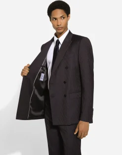 Pinstripe double-breasted Martini-fit suit