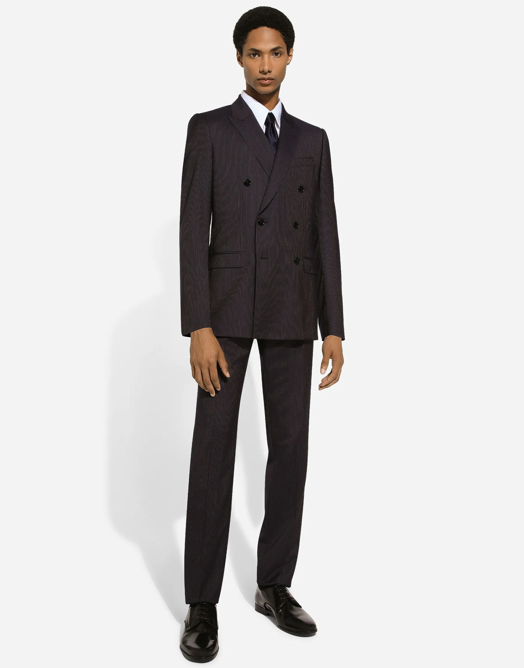 Pinstripe double-breasted Martini-fit suit