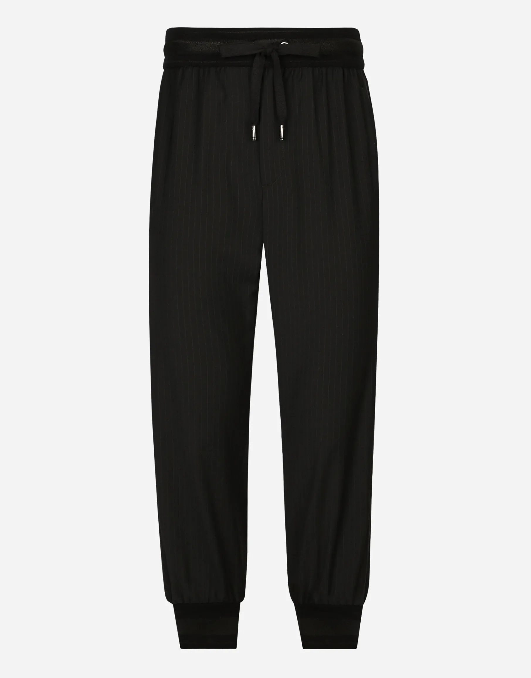 Pinstripe jogging pants with branded bands
