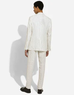 Pinstripe linen pants