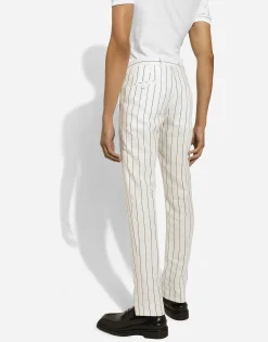 Pinstripe linen pants