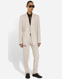 Pinstripe linen pants