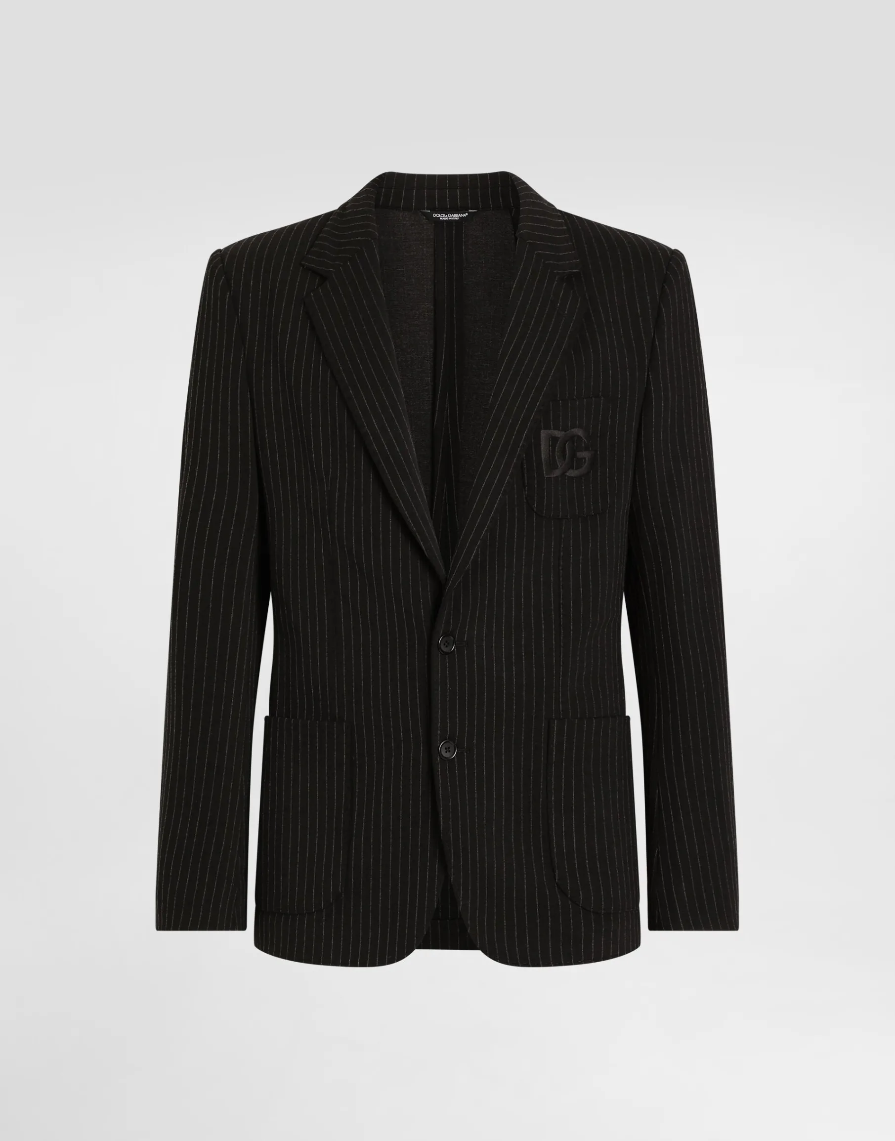 Pinstripe stretch jersey Portofino jacket