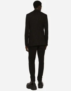 Pinstripe stretch jersey Portofino jacket