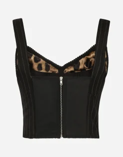 Pinstripe wool corset top