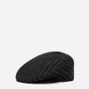 Pinstripe wool flat cap