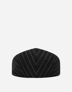 Pinstripe wool flat cap