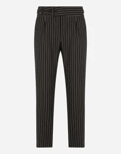 Pinstripe wool pants