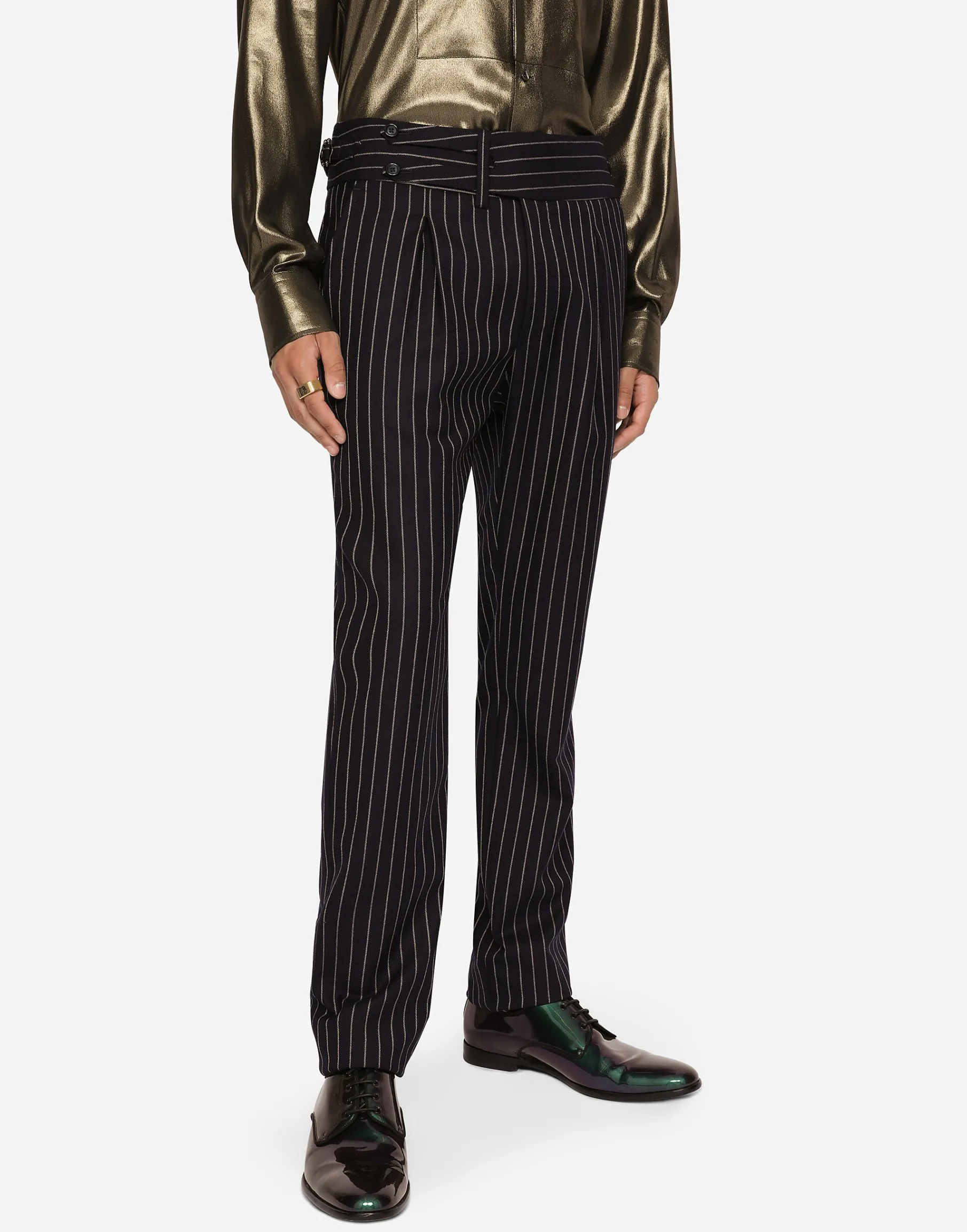 Pinstripe wool pants