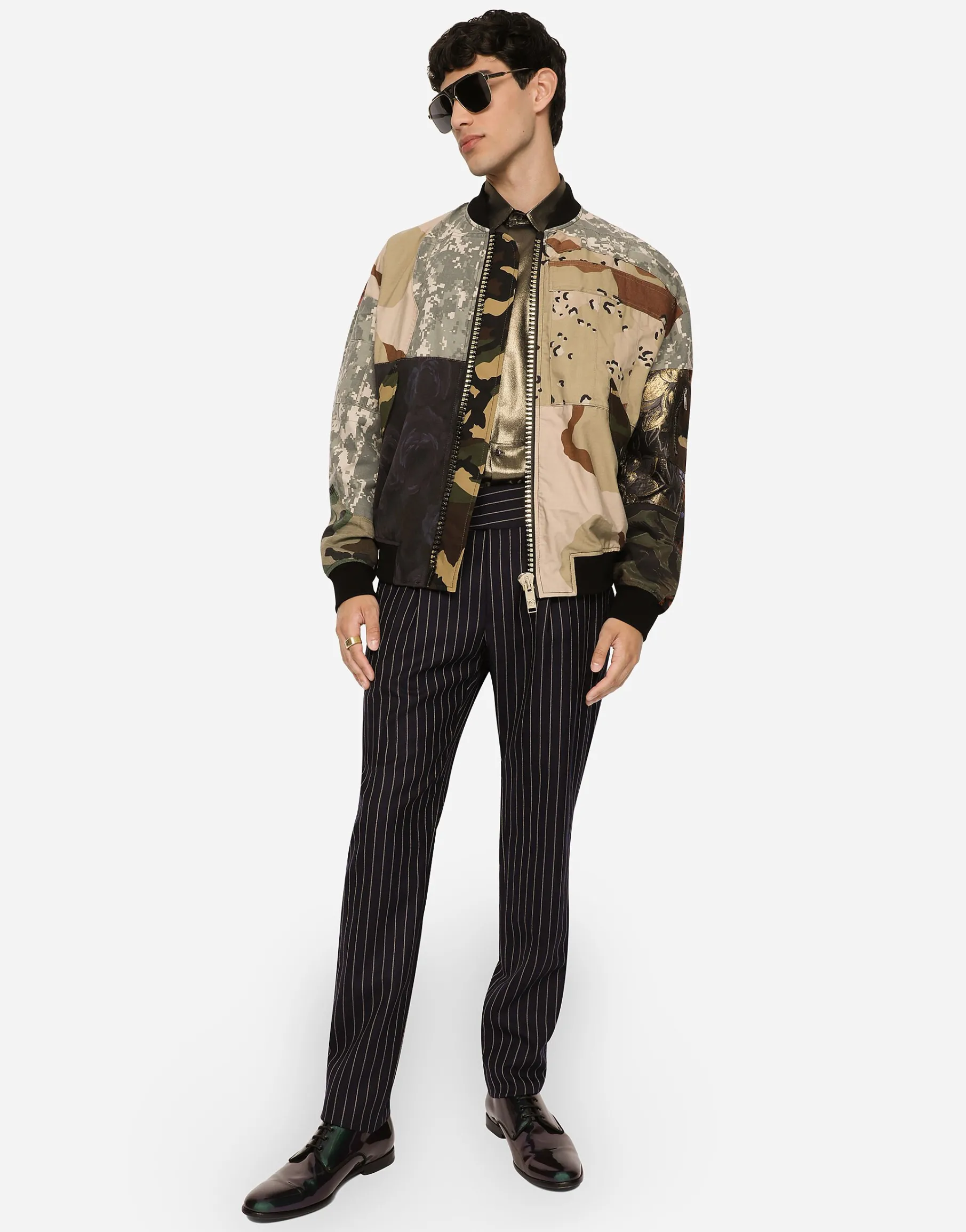 Pinstripe wool pants