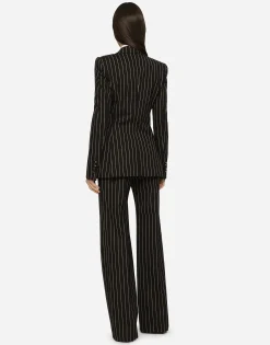 Pinstripe wool Turlington blazer
