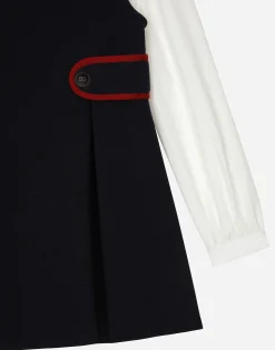 Piqué and poplin dress